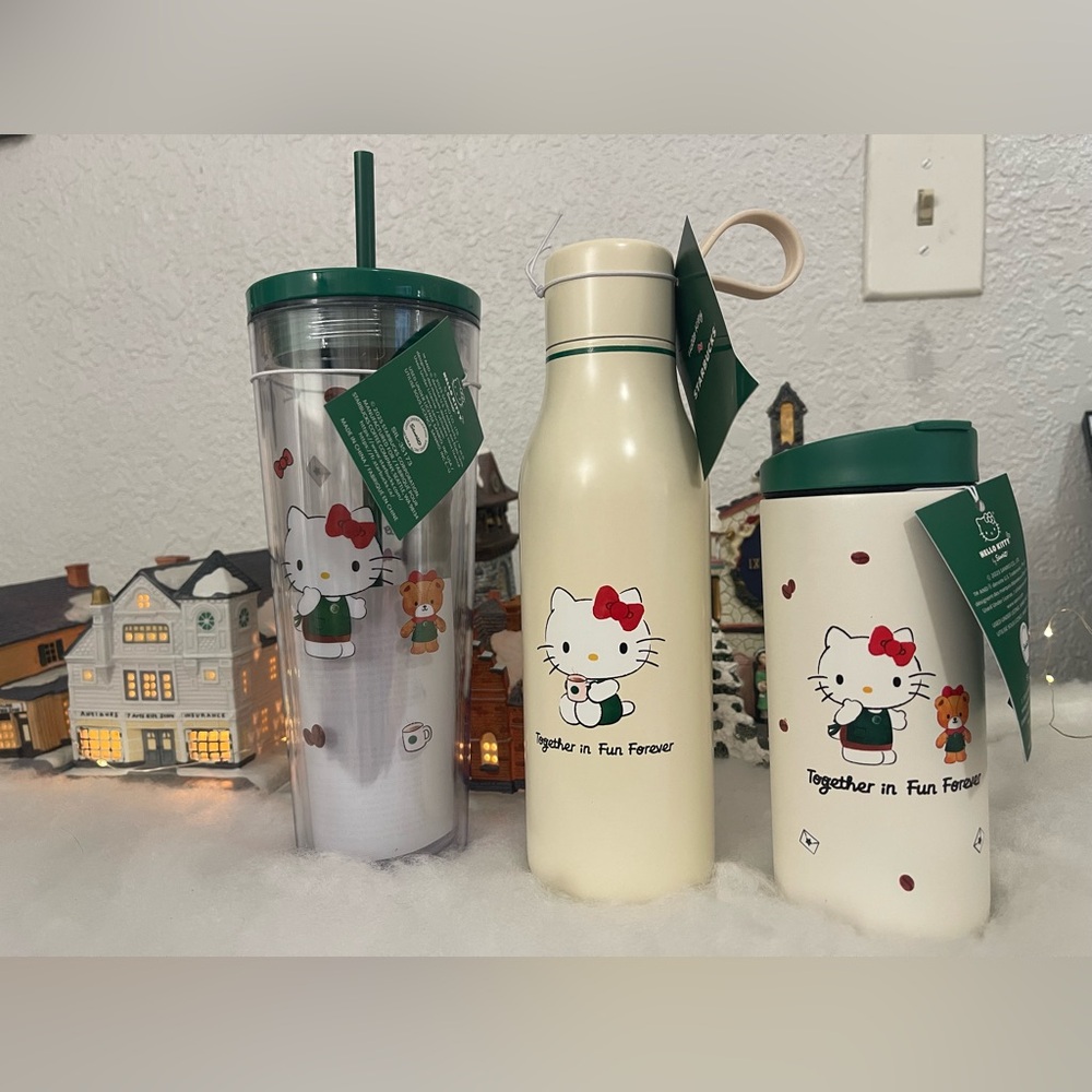 Starbucks Hello Kitty Clear and Stainless Tumbler Set